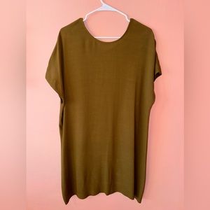 MADEWELL Downtown Tie Back Shift Dress/ Olive Green/ Large